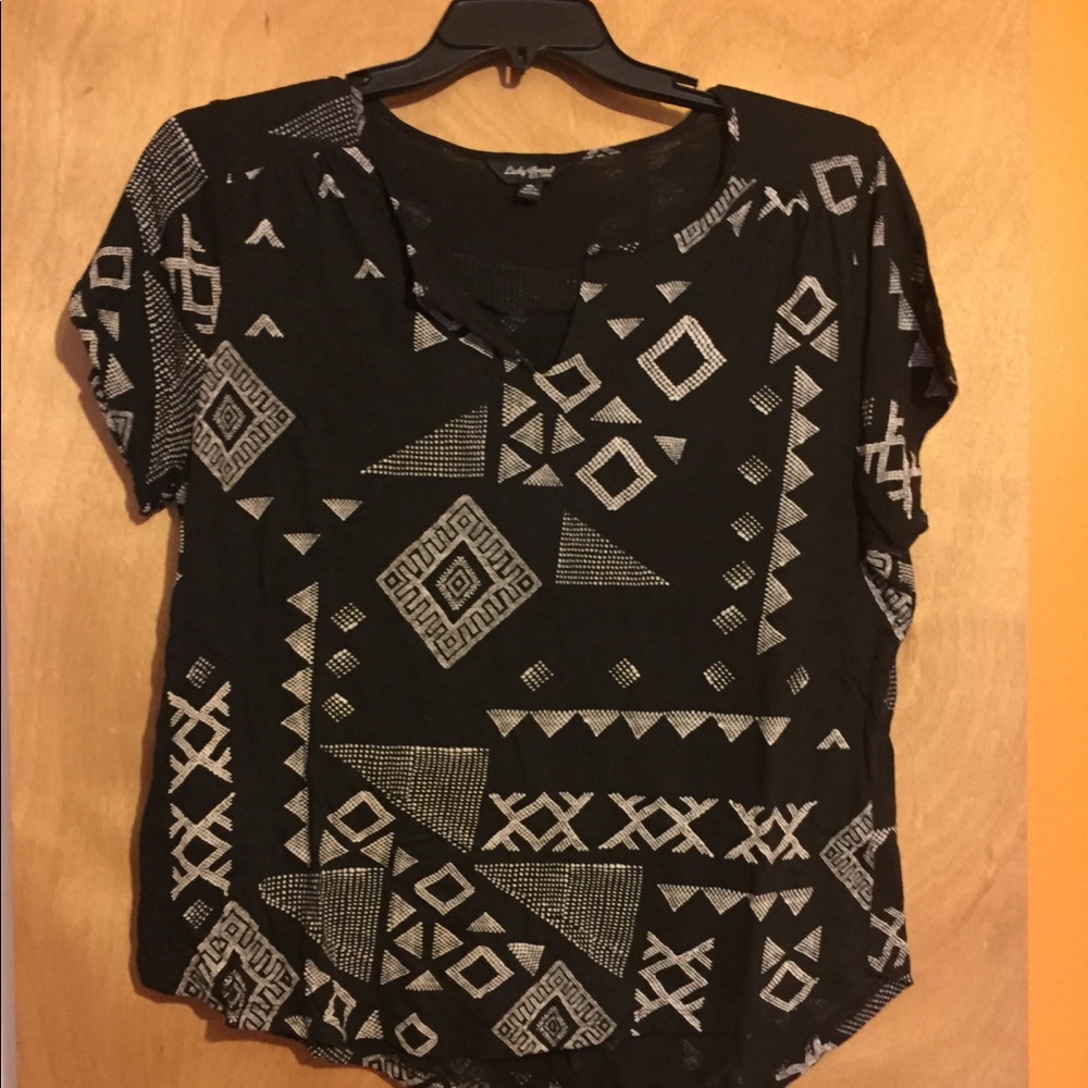 Lucky Brand split neck tee